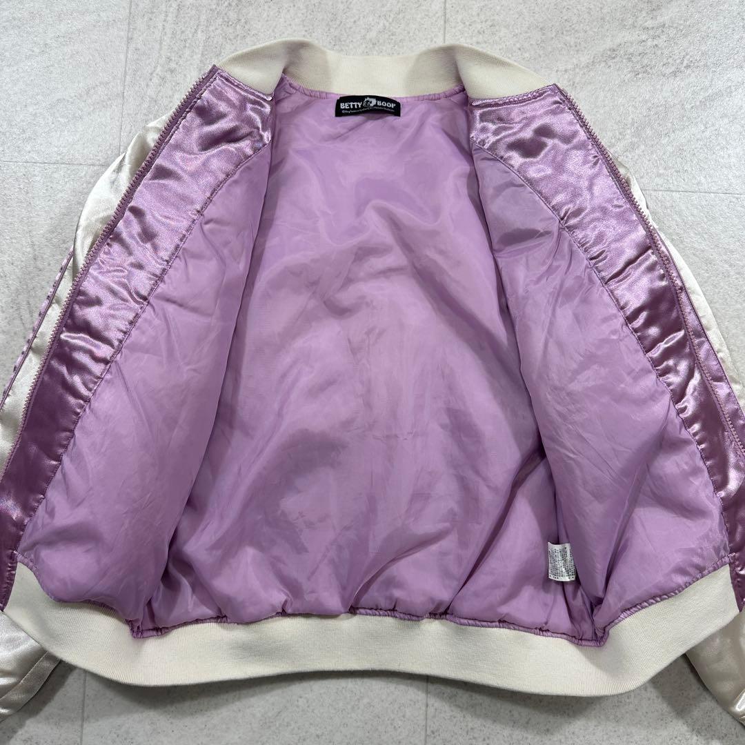 美品 希少【ベティーブープ】ベティちゃん 刺繍 スカジャン バイク ピンク M