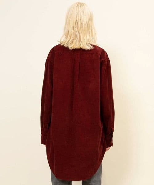 Attick by Johnbull　バーガンディ コーデュロイ シャツ