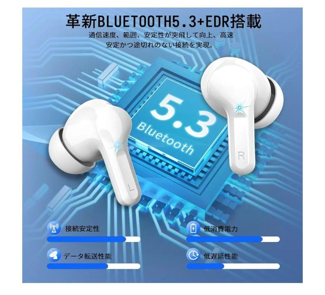 ワイヤレスイヤホン　Bluetooth5.3　通話　iPhone　Android