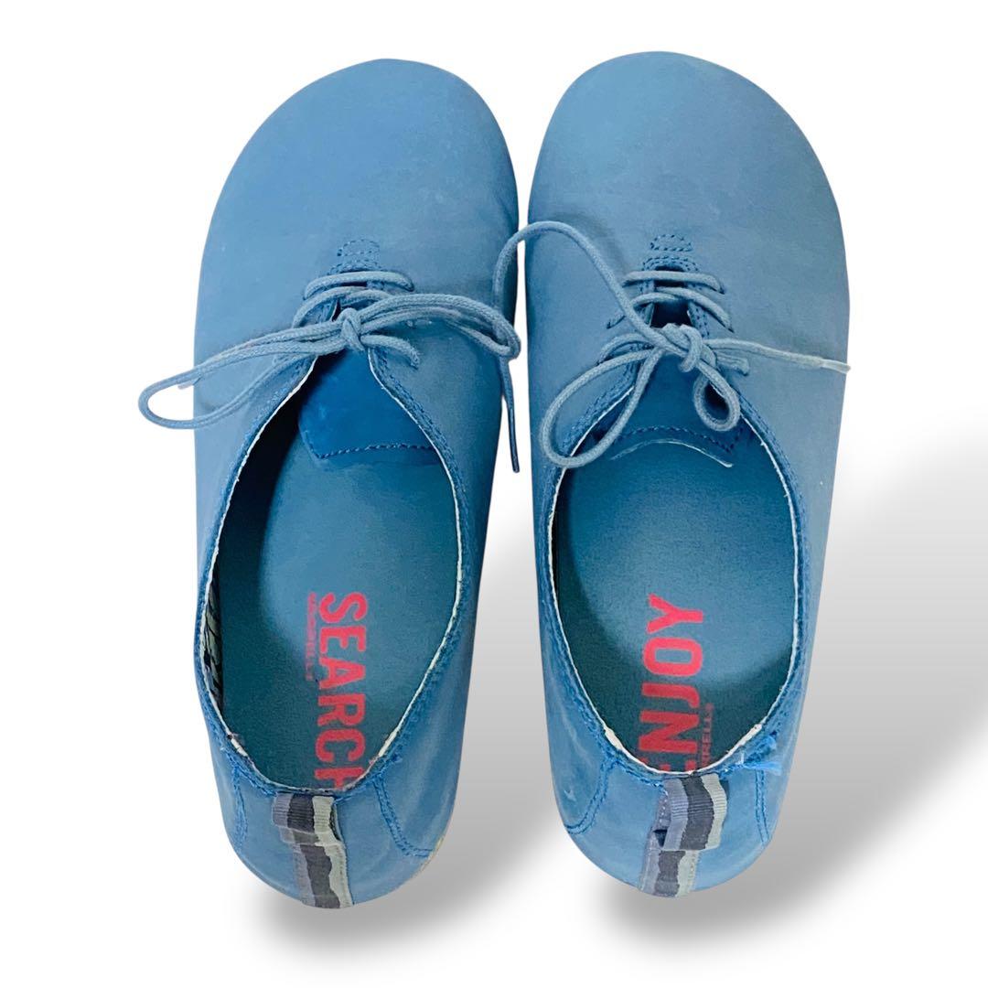 【美品】メレル　ムートピアレース　レースアップ デニムブルーレザーヌバック