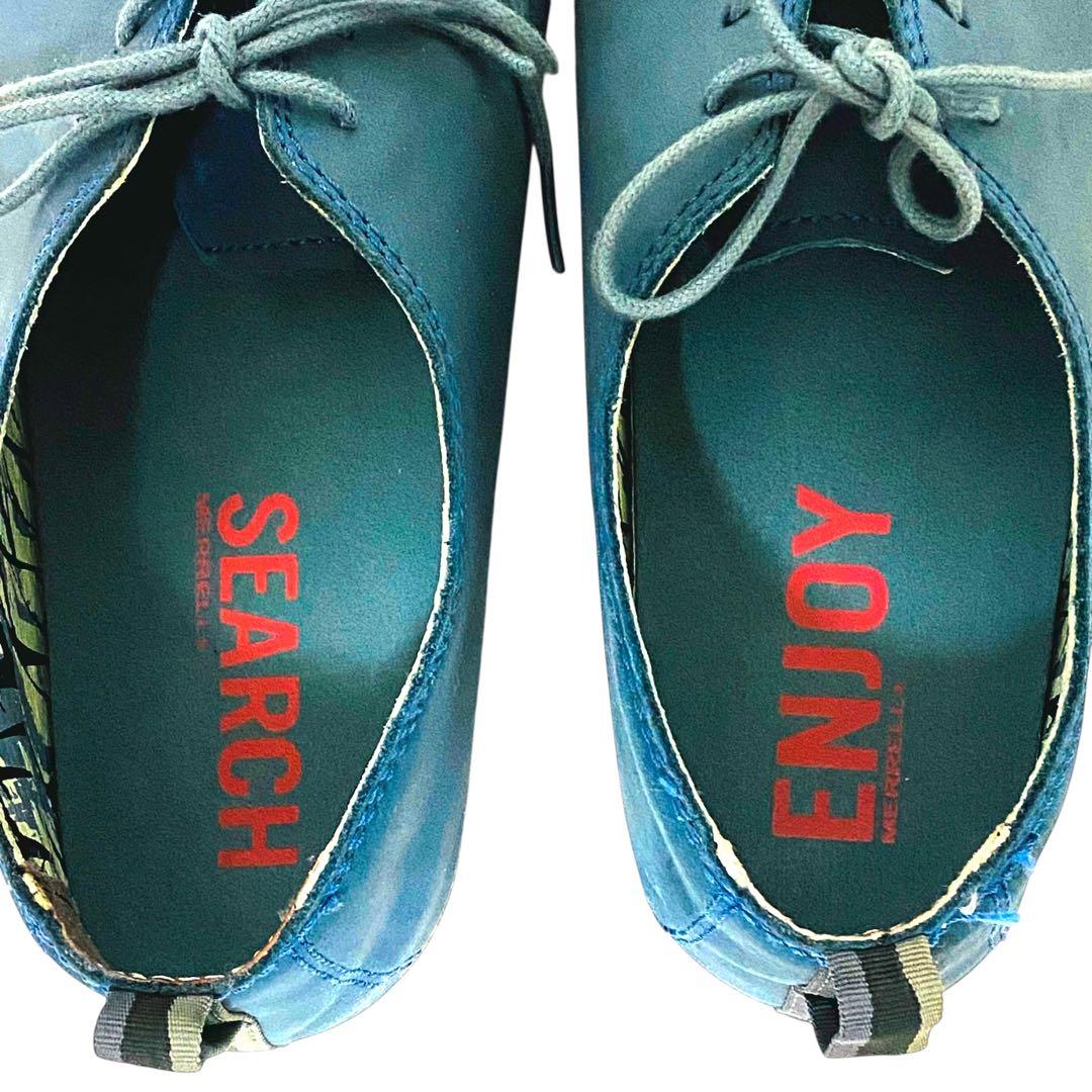 【美品】メレル　ムートピアレース　レースアップ デニムブルーレザーヌバック