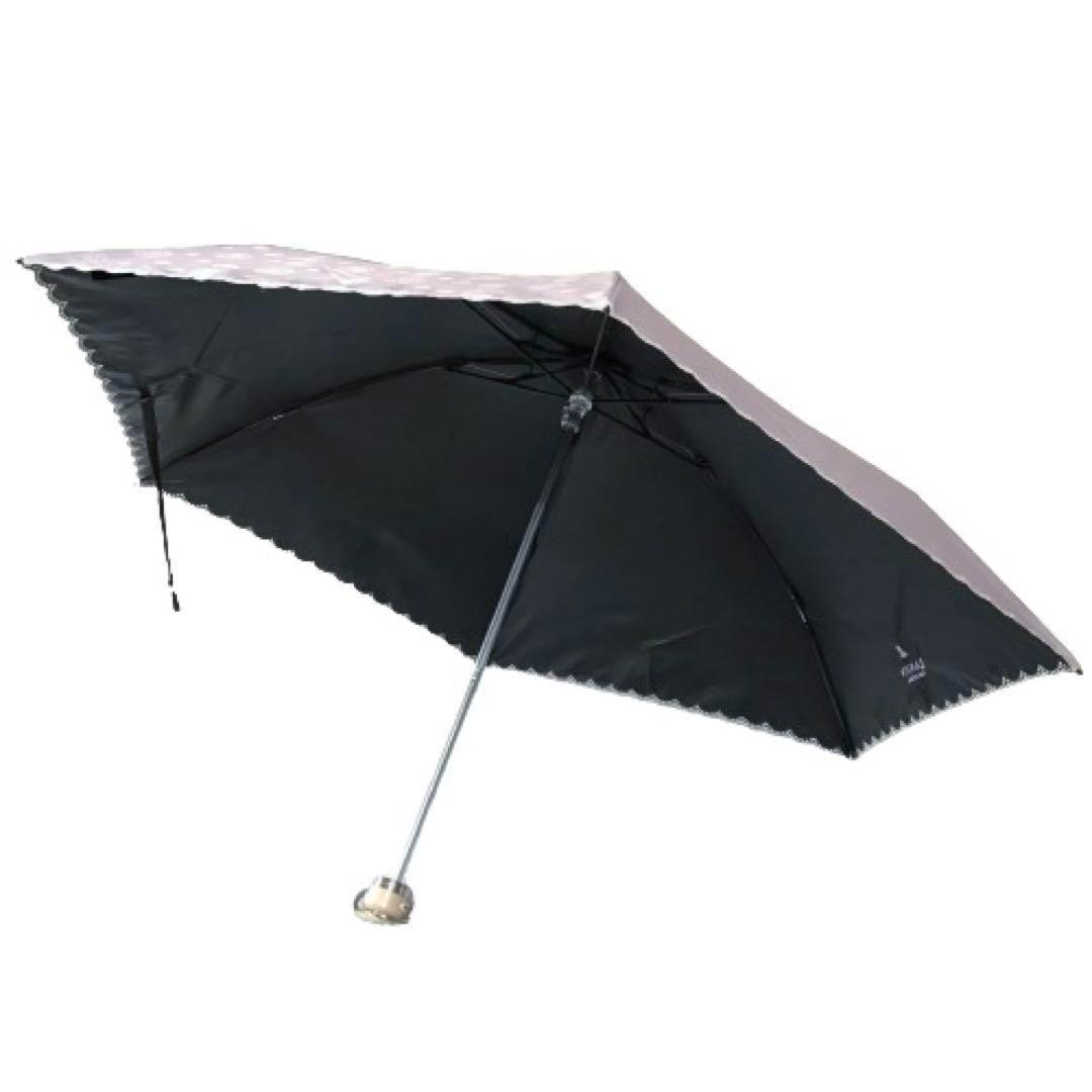 【新品】ランバンコレクション✨フラワー ローズ柄 折りたたみ日傘 パープル