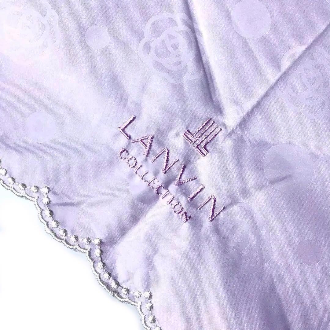 【新品】ランバンコレクション✨フラワー ローズ柄 折りたたみ日傘 パープル