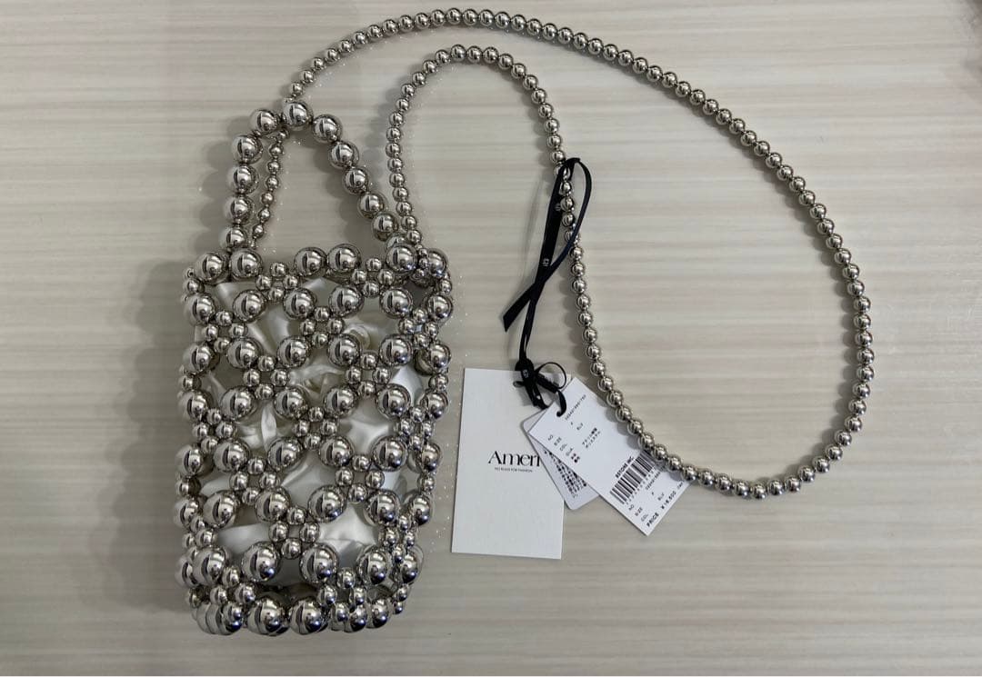 【完売品】Ameri vintage L BALL BEADS BAG