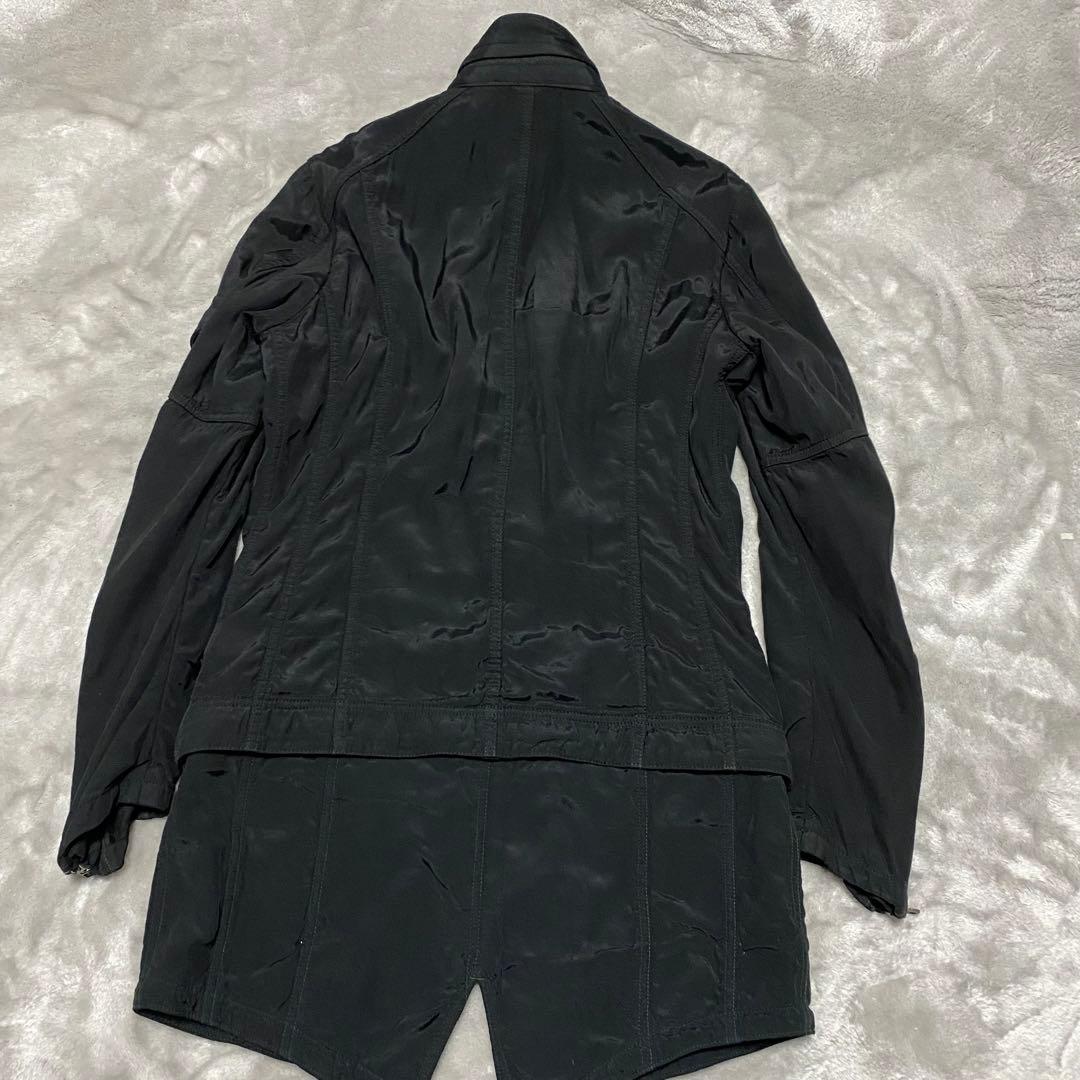 gco4 希少　5351プールオム　短パンツナギ風コート　zip 2 黒