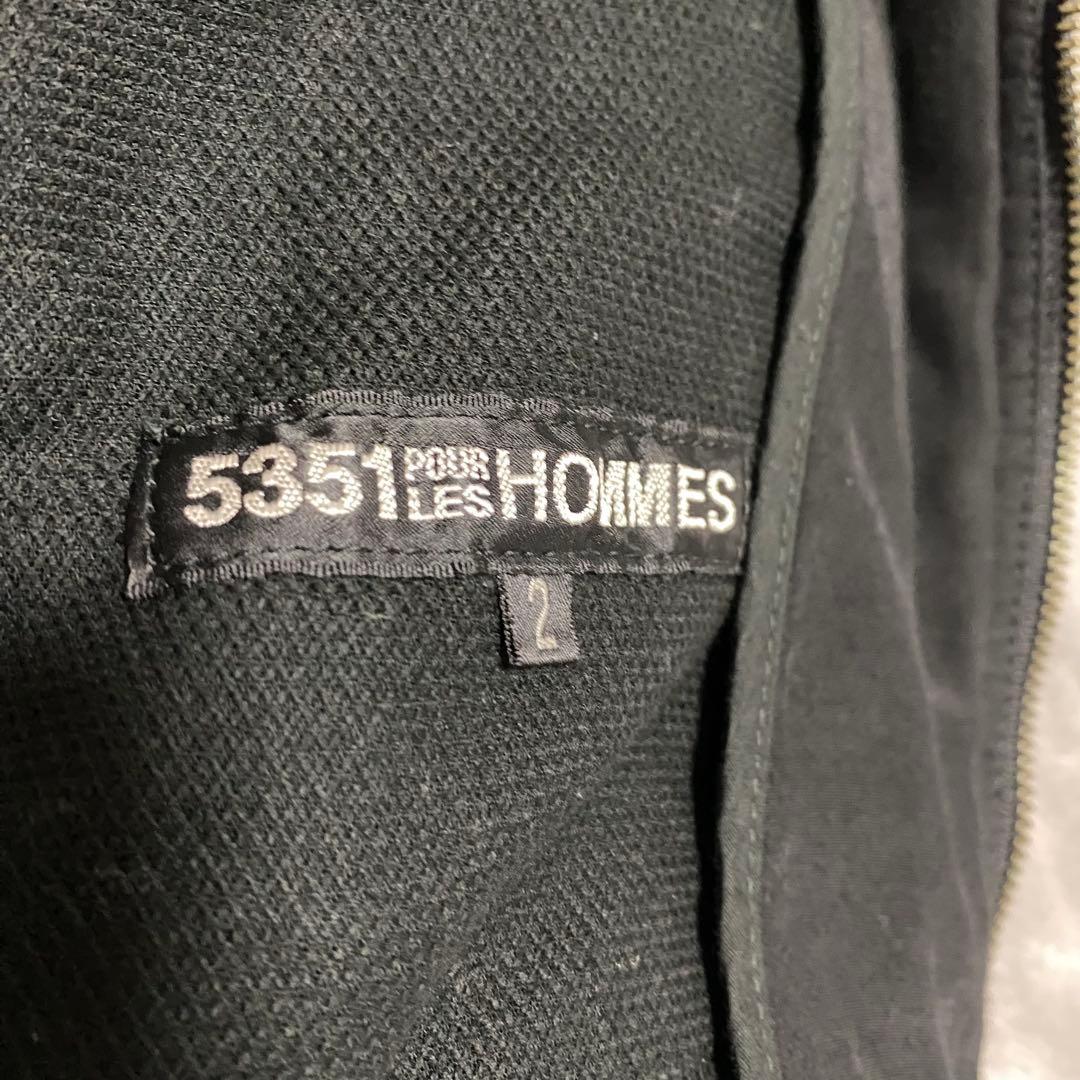 gco4 希少　5351プールオム　短パンツナギ風コート　zip 2 黒