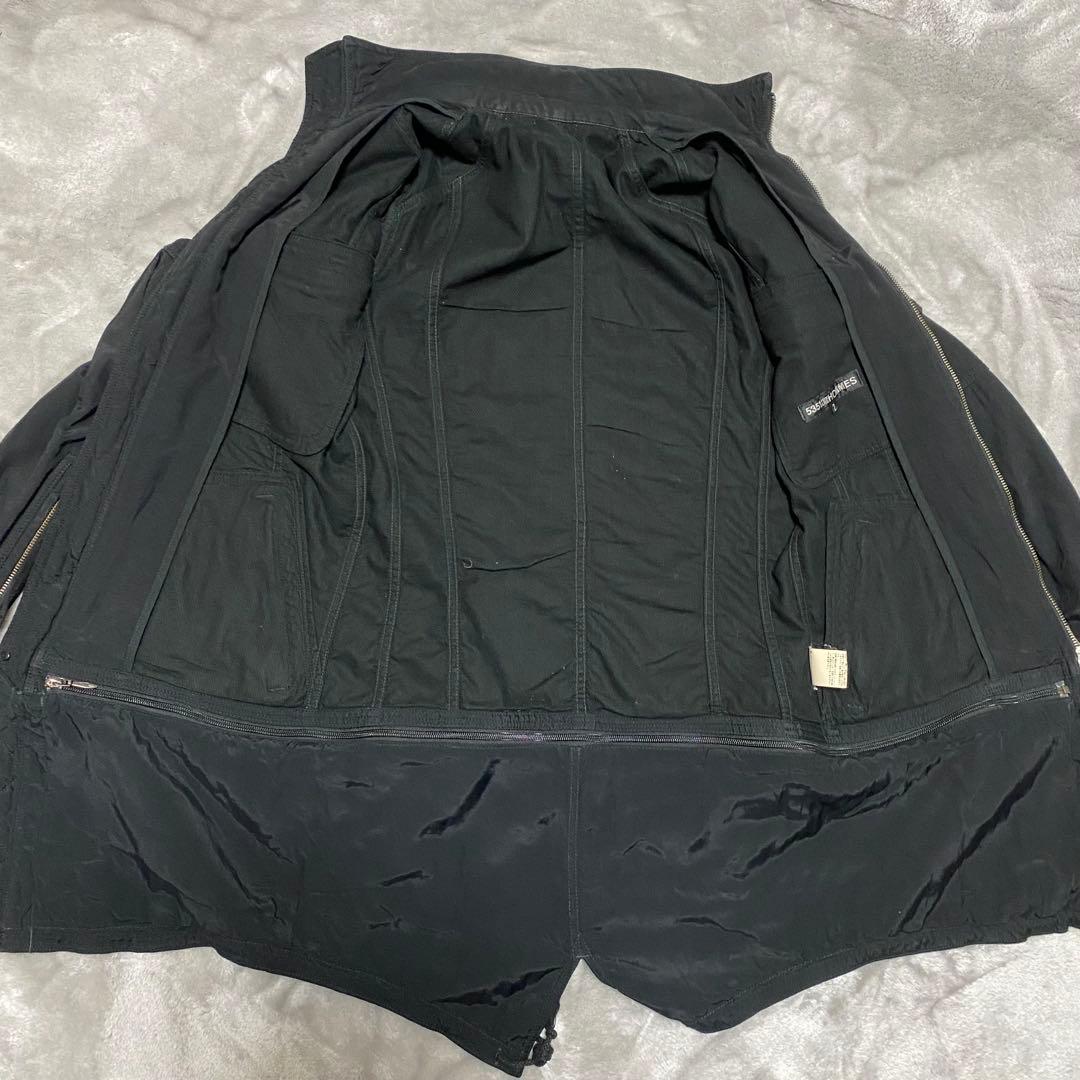 gco4 希少　5351プールオム　短パンツナギ風コート　zip 2 黒