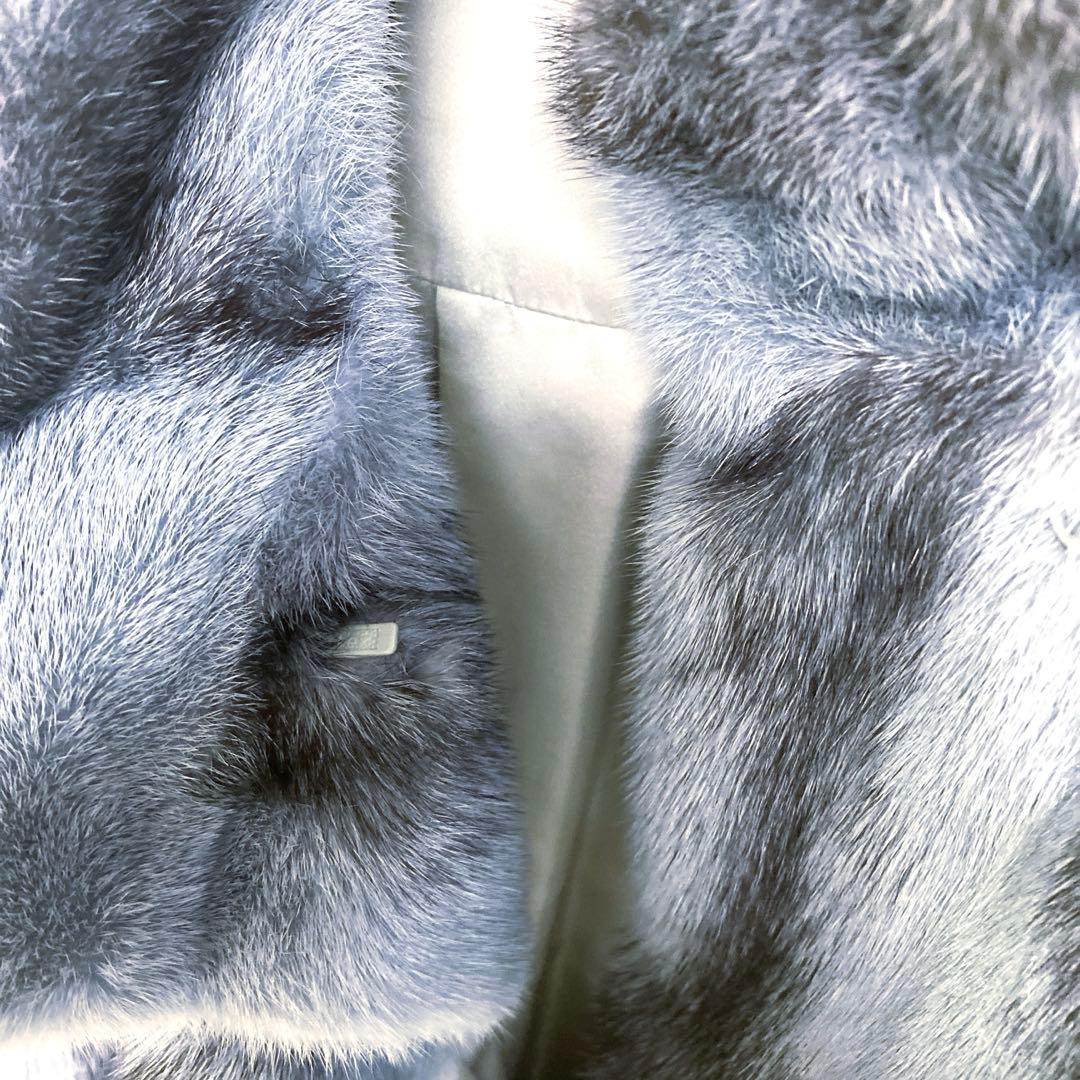 グレー 毛皮コート ボタン付き