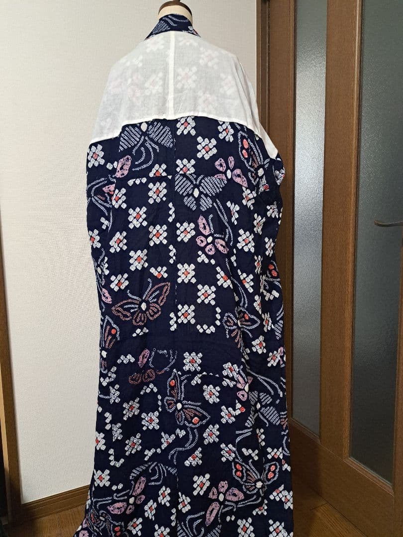 有松絞り 浴衣 シボ良好 手縫い仕立て