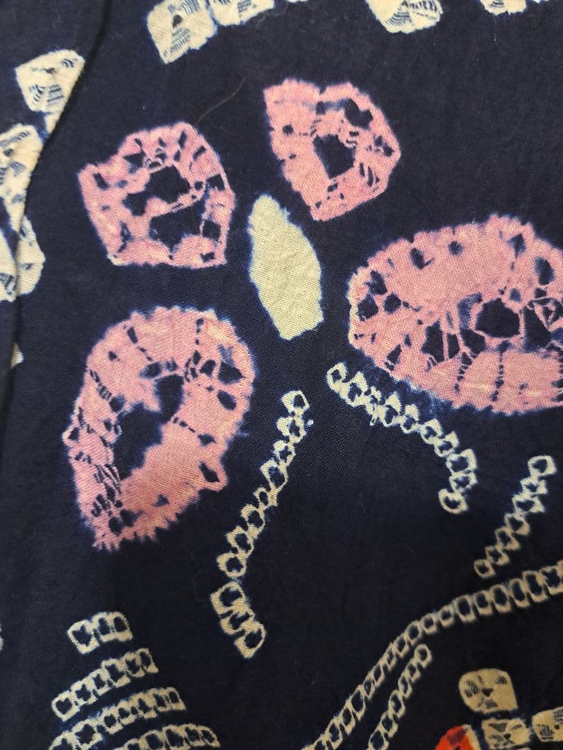 有松絞り 浴衣 シボ良好 手縫い仕立て