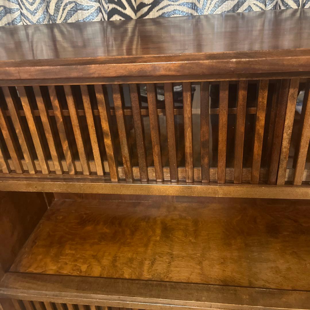 九州民芸家具　民芸家具　格子　縦格子　アンティーク　天然木　食器棚　飾り棚
