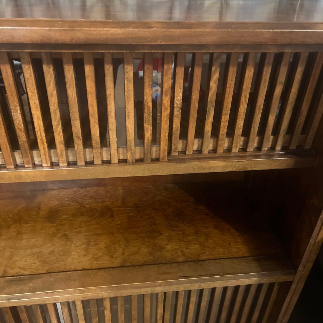 九州民芸家具　民芸家具　格子　縦格子　アンティーク　天然木　食器棚　飾り棚