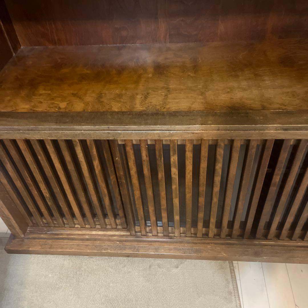 九州民芸家具　民芸家具　格子　縦格子　アンティーク　天然木　食器棚　飾り棚