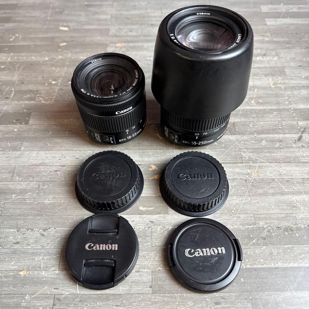 Canon EF-S 55-250mm ズームレンズ EF-S 18-55mm