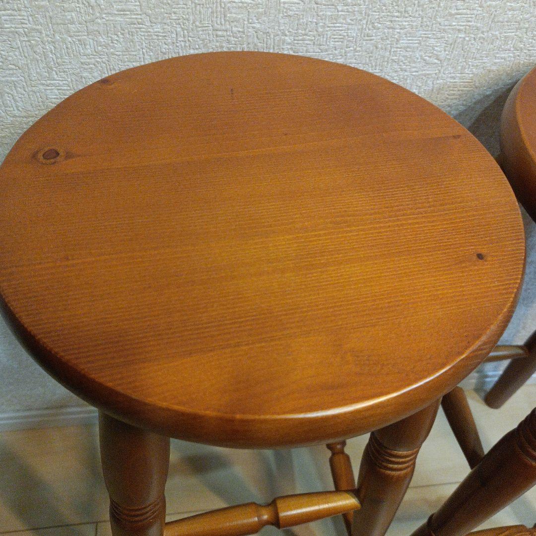 天然木ヴィンテージ ハイスツール カントリー チェア　2脚セット