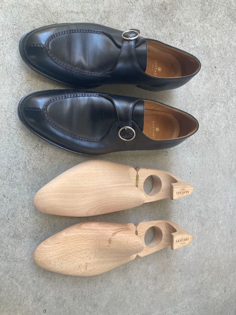 キ*ツ様 SANTARI 黒 シングルモンクストラップ シューツリー付き