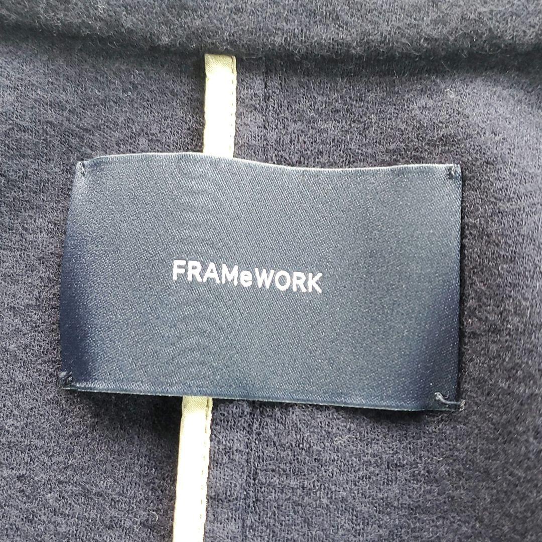 美品　FRAMeWORK　スムースウールジャケット　紺ブレ　金ボタン　M