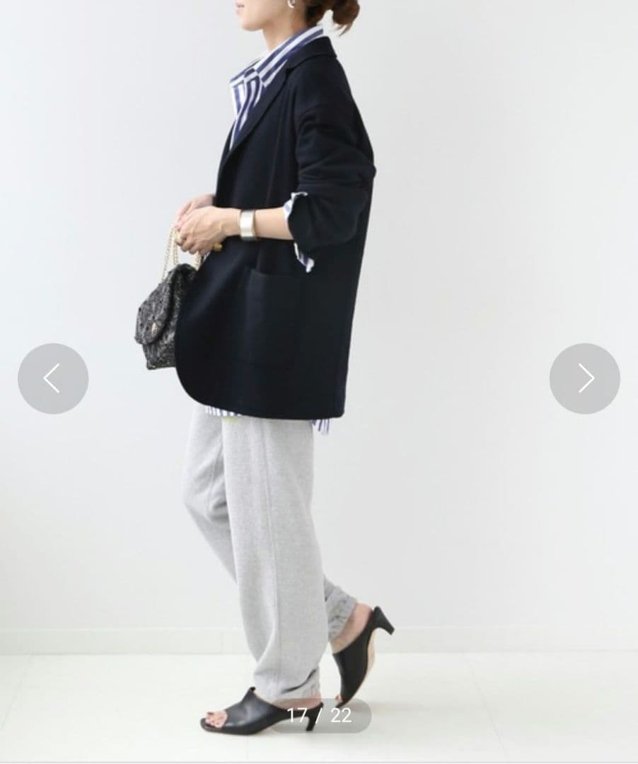 美品　FRAMeWORK　スムースウールジャケット　紺ブレ　金ボタン　M