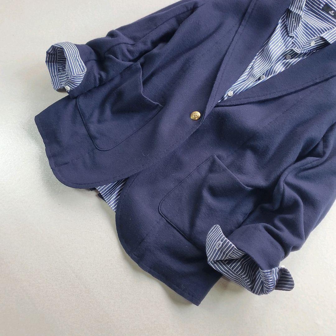美品　FRAMeWORK　スムースウールジャケット　紺ブレ　金ボタン　M