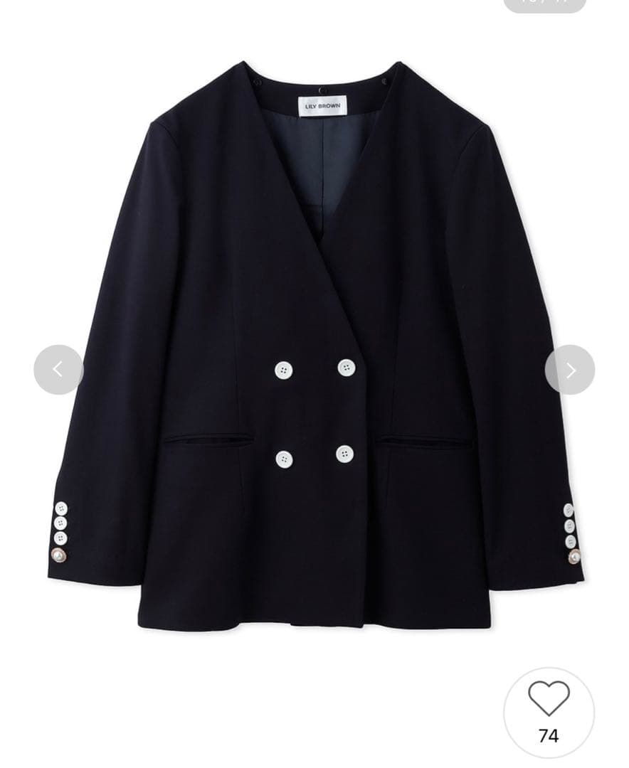 リリーブラウン　アタッチドレースカラーダブルJK