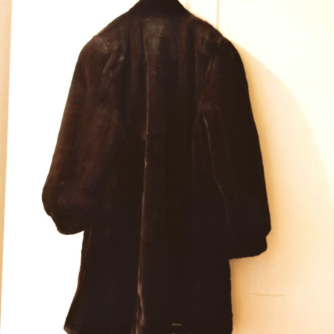 SAGA MINK ダークブラウン ファーコート ロング丈