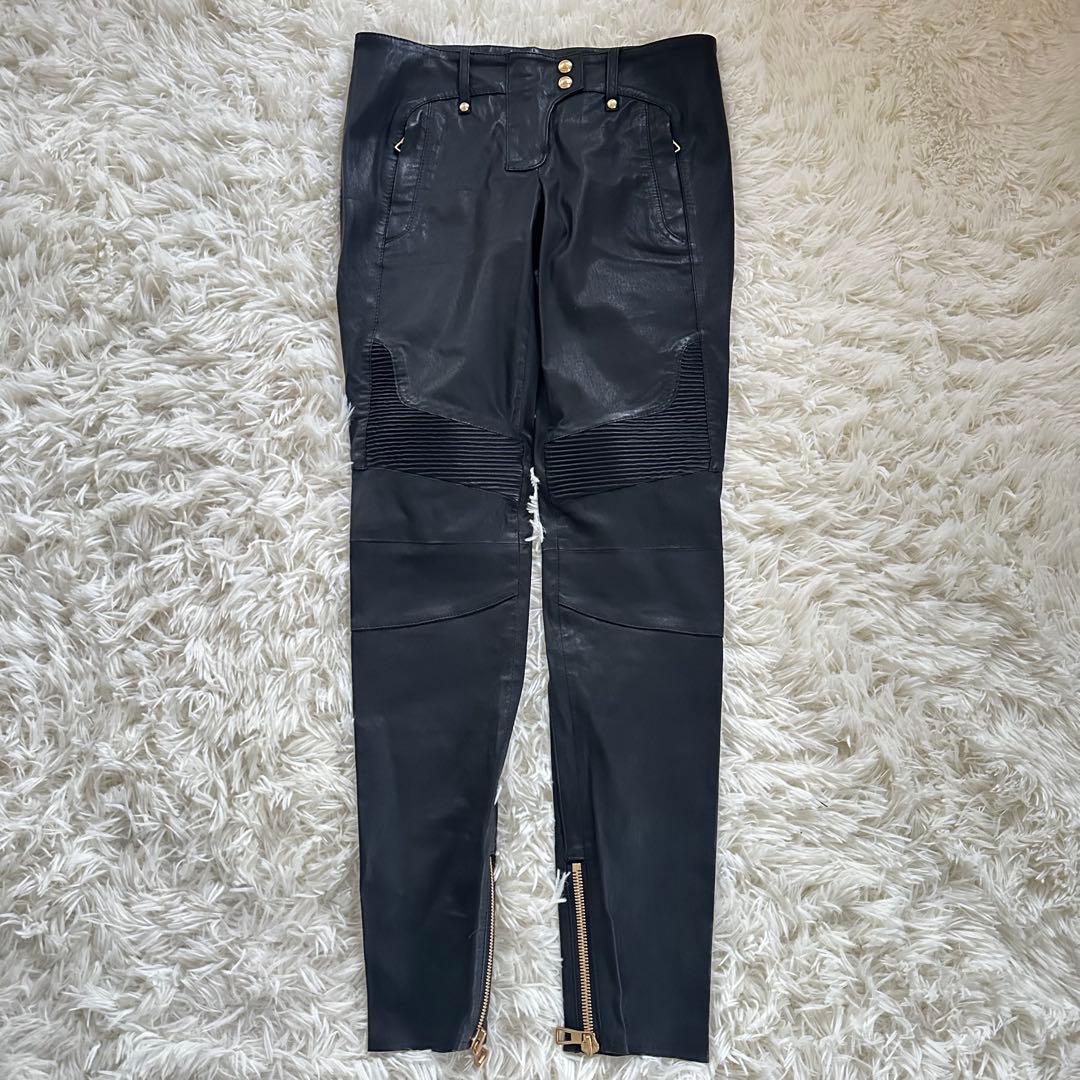 美品 希少　バルマン  バイカーパンツ S 36 オールレザー