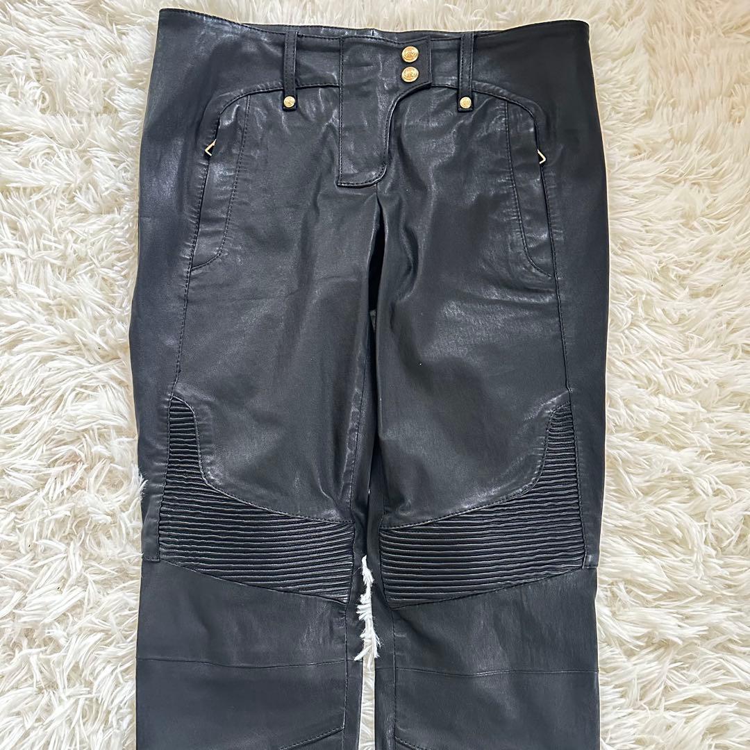 美品 希少　バルマン  バイカーパンツ S 36 オールレザー