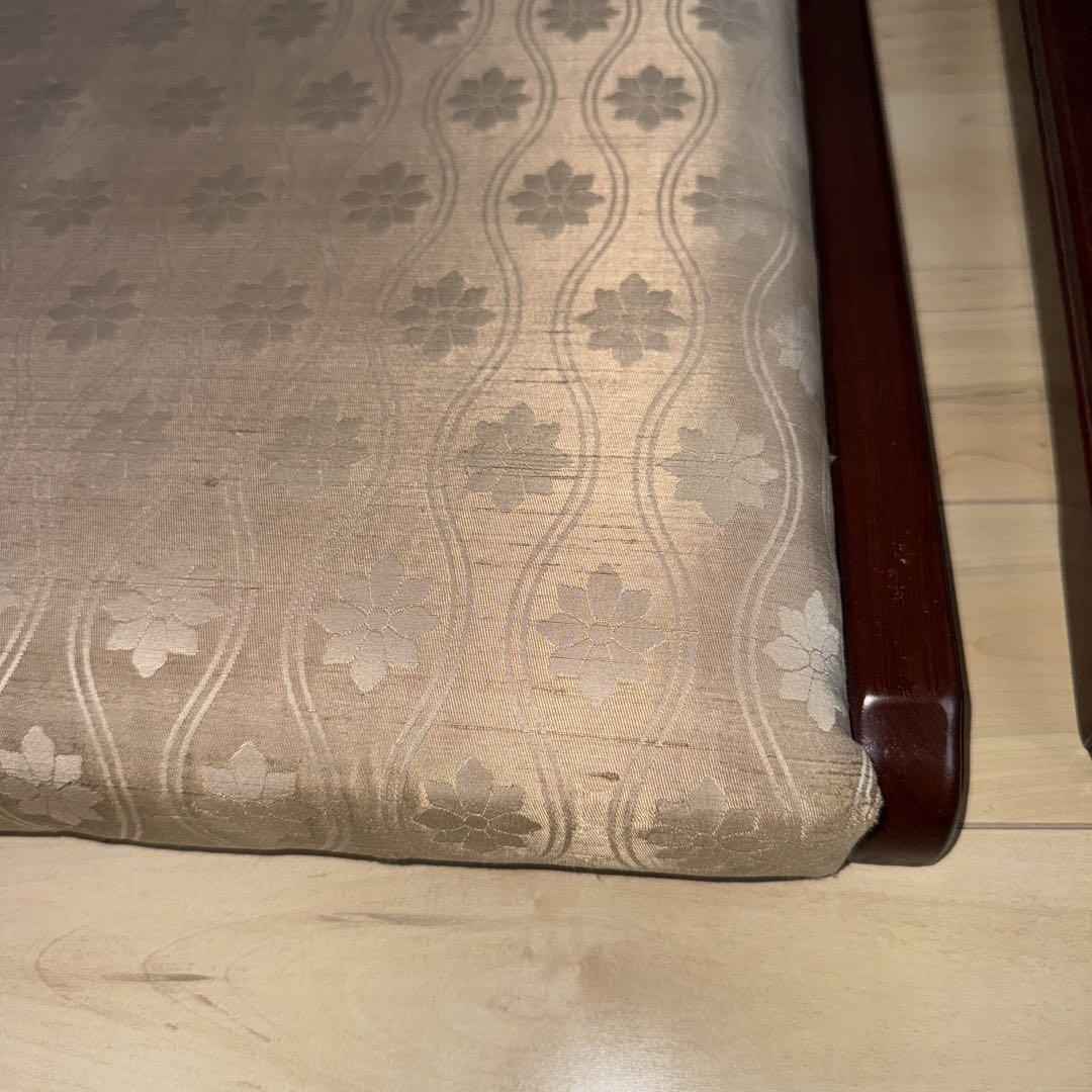 カリモク 背もたれ付き　座椅子 ベージュ　二脚セット　希少