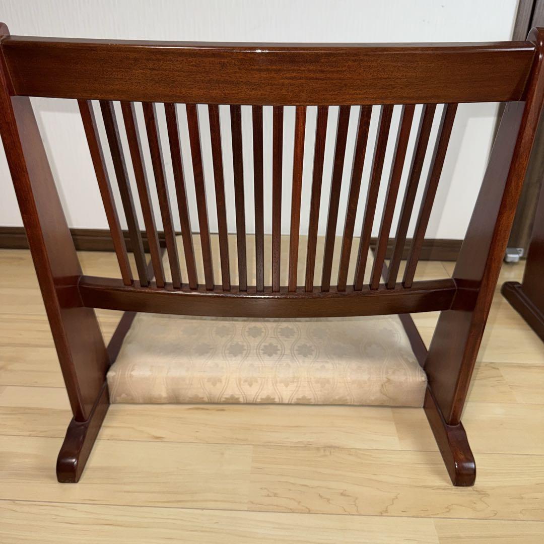 カリモク 背もたれ付き　座椅子 ベージュ　二脚セット　希少