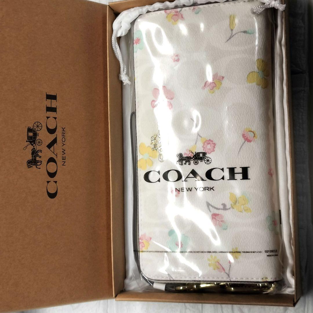 COACH フラワーデザイン 長財布 ギフト プレゼント 誕生日 記念日