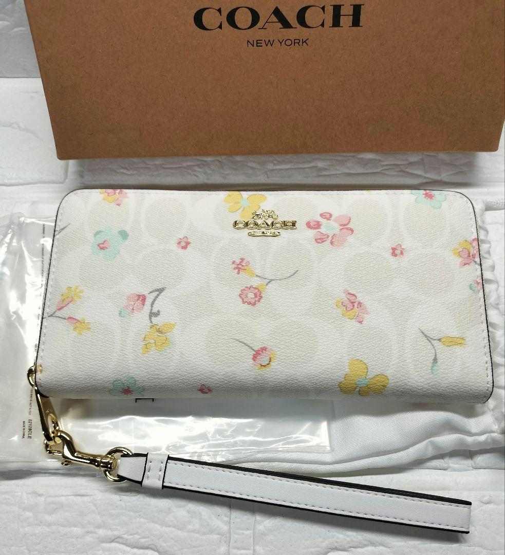 COACH フラワーデザイン 長財布 ギフト プレゼント 誕生日 記念日