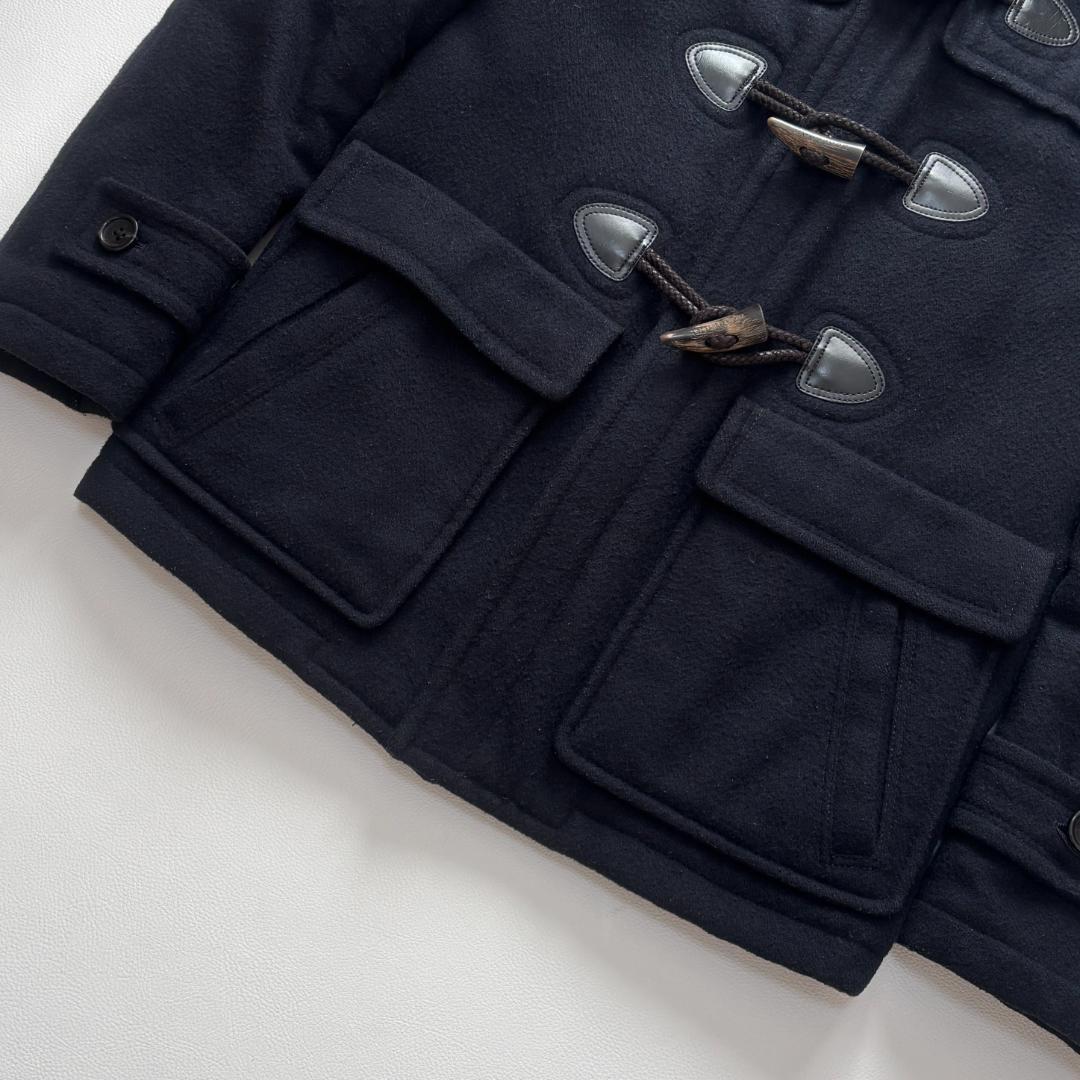 バーバリー ダッフルコート ノバチェック キルティング ボア M ネイビー