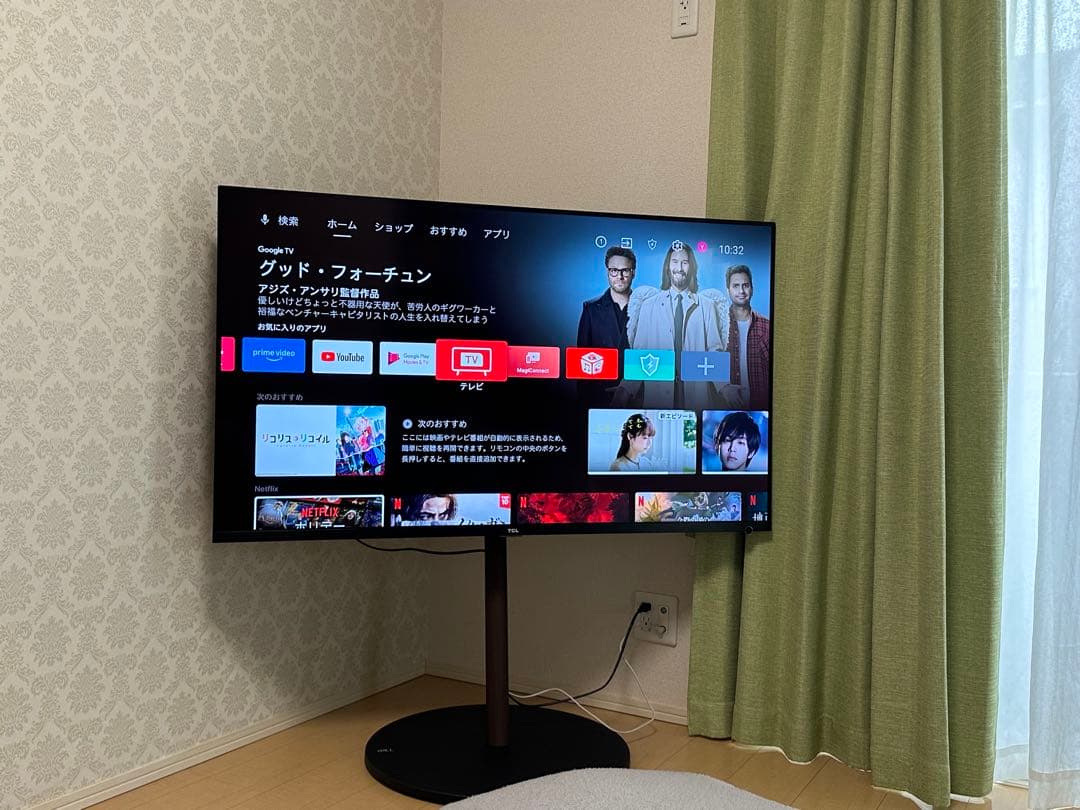 WALL テレビスタンド（45～80インチ）ウォールナット　キャスター付き