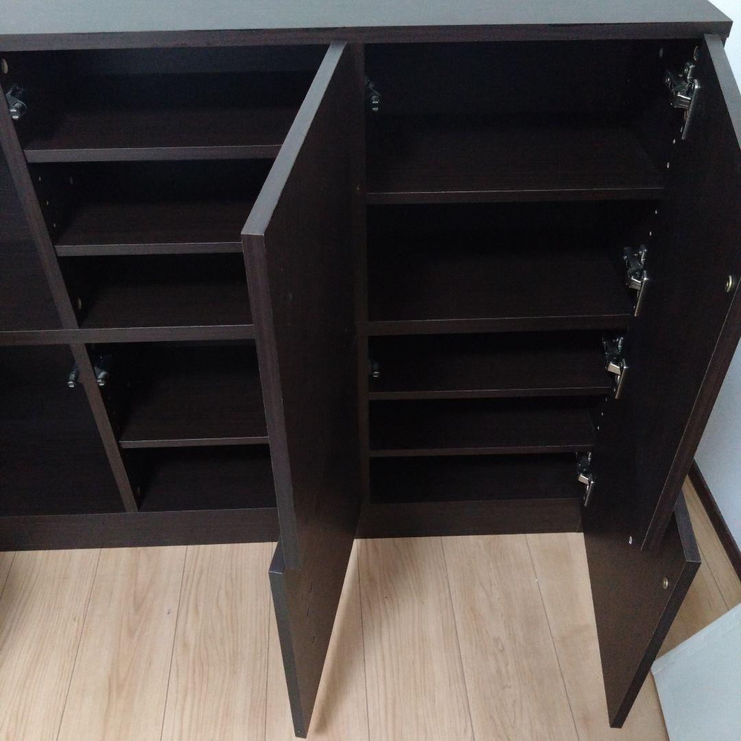 カウンター下収納薄型キャビネットブラウン