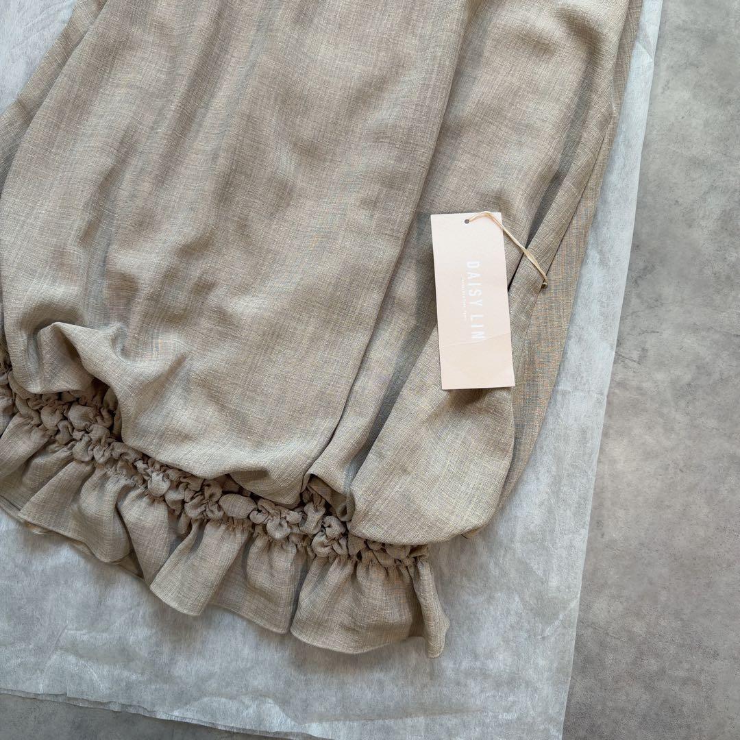 未使用タグ付【FOXEY】 デイジーリン シャーリングハムワンピース 38