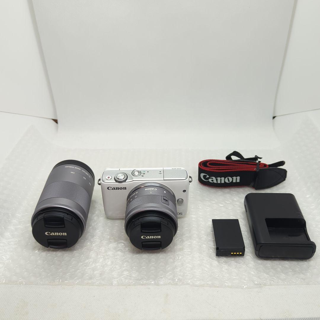 【美品】Canon EOS M10 ダブルズームキット ホワイト ミラーレス一眼