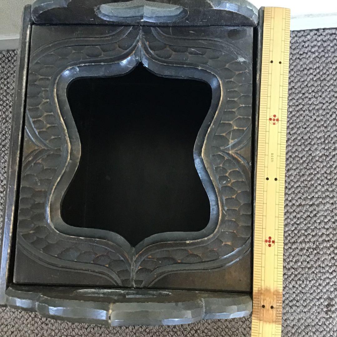 アイヌ工芸　アイヌ紋様　アンティーク　木彫り　収納ボックス￼