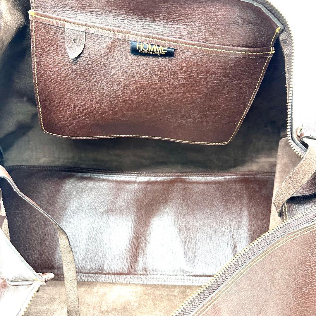 【激レア 特大】コムデギャルソン オールレザー ボストンバッグ 大容量 ブラウン