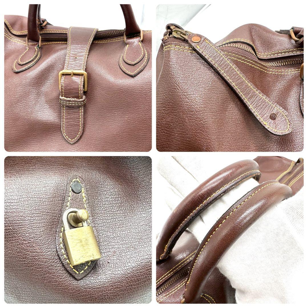 【激レア 特大】コムデギャルソン オールレザー ボストンバッグ 大容量 ブラウン