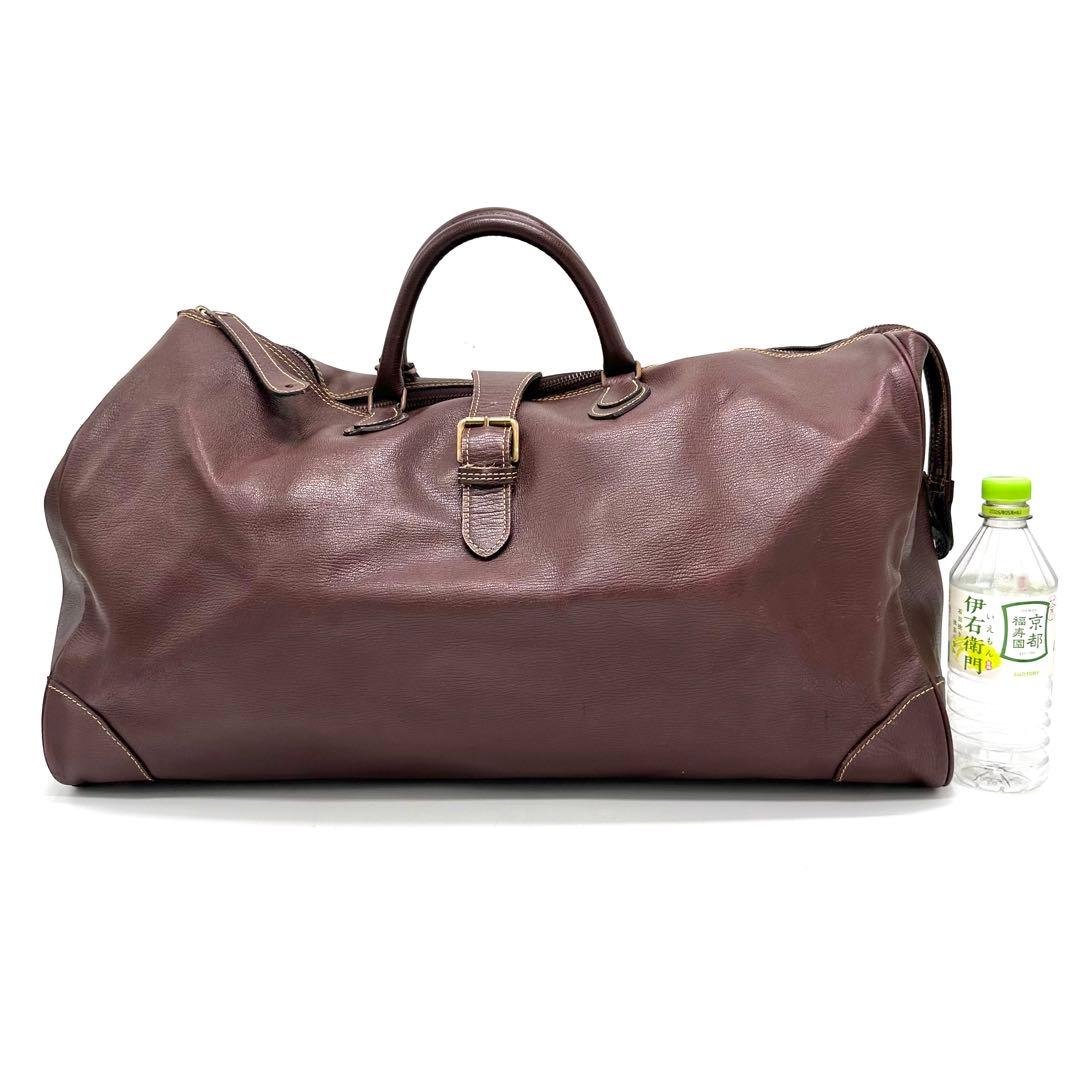 【激レア 特大】コムデギャルソン オールレザー ボストンバッグ 大容量 ブラウン