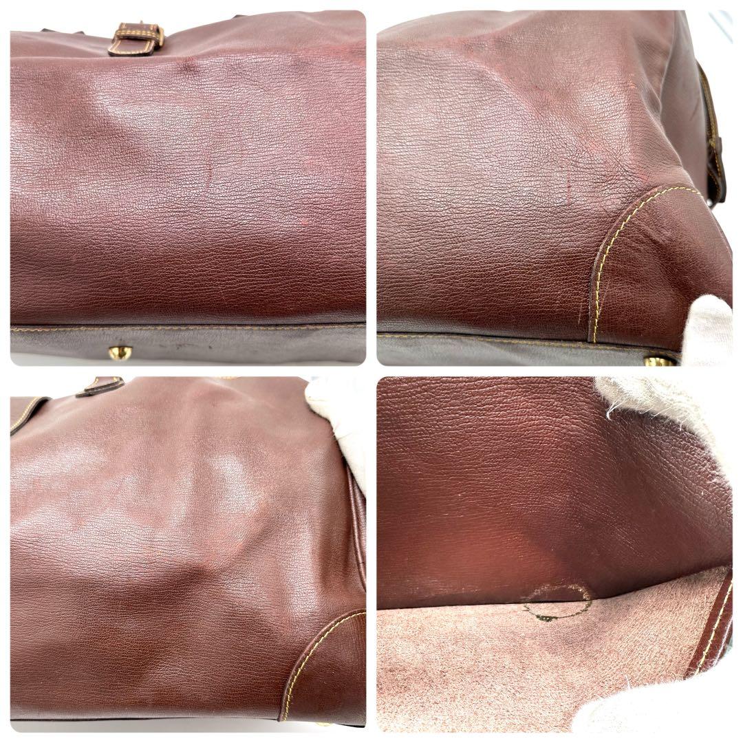 【激レア 特大】コムデギャルソン オールレザー ボストンバッグ 大容量 ブラウン