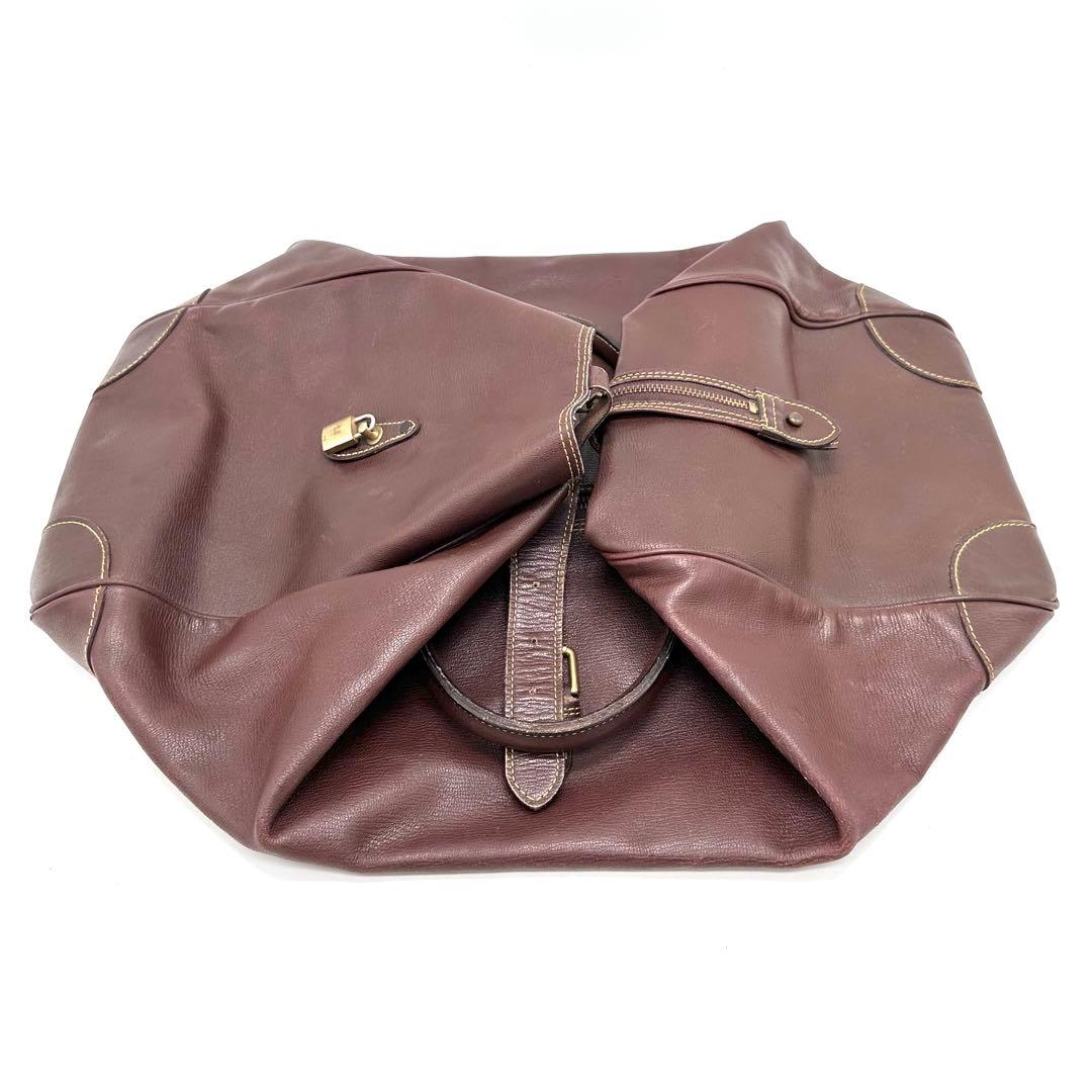 【激レア 特大】コムデギャルソン オールレザー ボストンバッグ 大容量 ブラウン