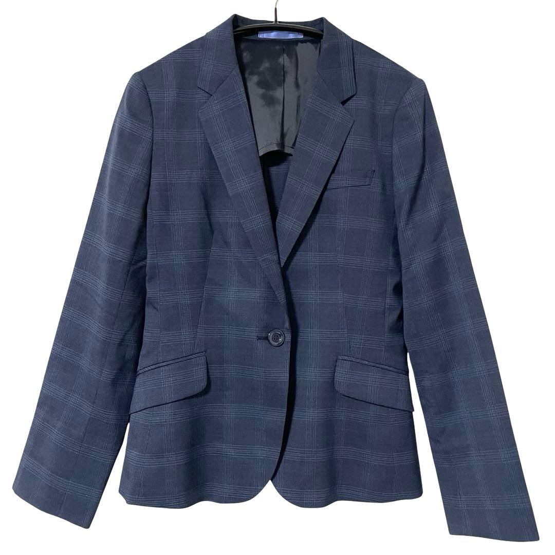 【美品】LES MUES レミュー スカートスーツ ストレッチ 洗える L 紺青