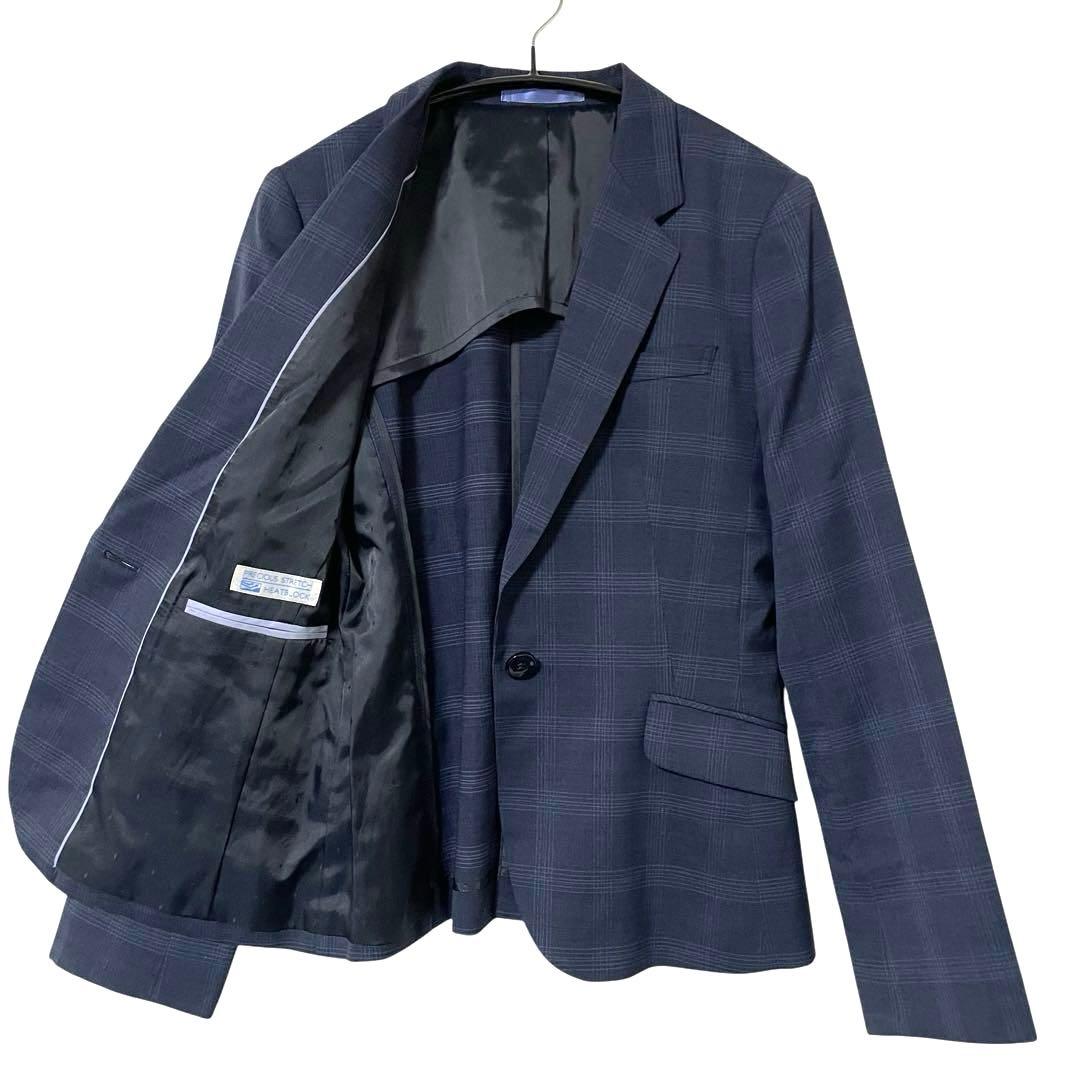 【美品】LES MUES レミュー スカートスーツ ストレッチ 洗える L 紺青