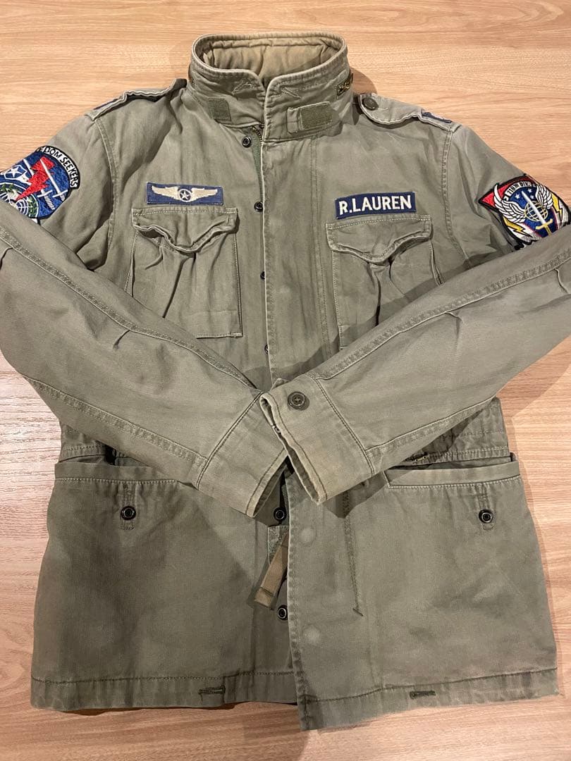 希少XS！名作 ポロ ラルフローレンM-65 フィールドジャケット ワッペン加工