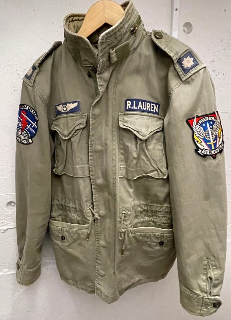 希少XS！名作 ポロ ラルフローレンM-65 フィールドジャケット ワッペン加工