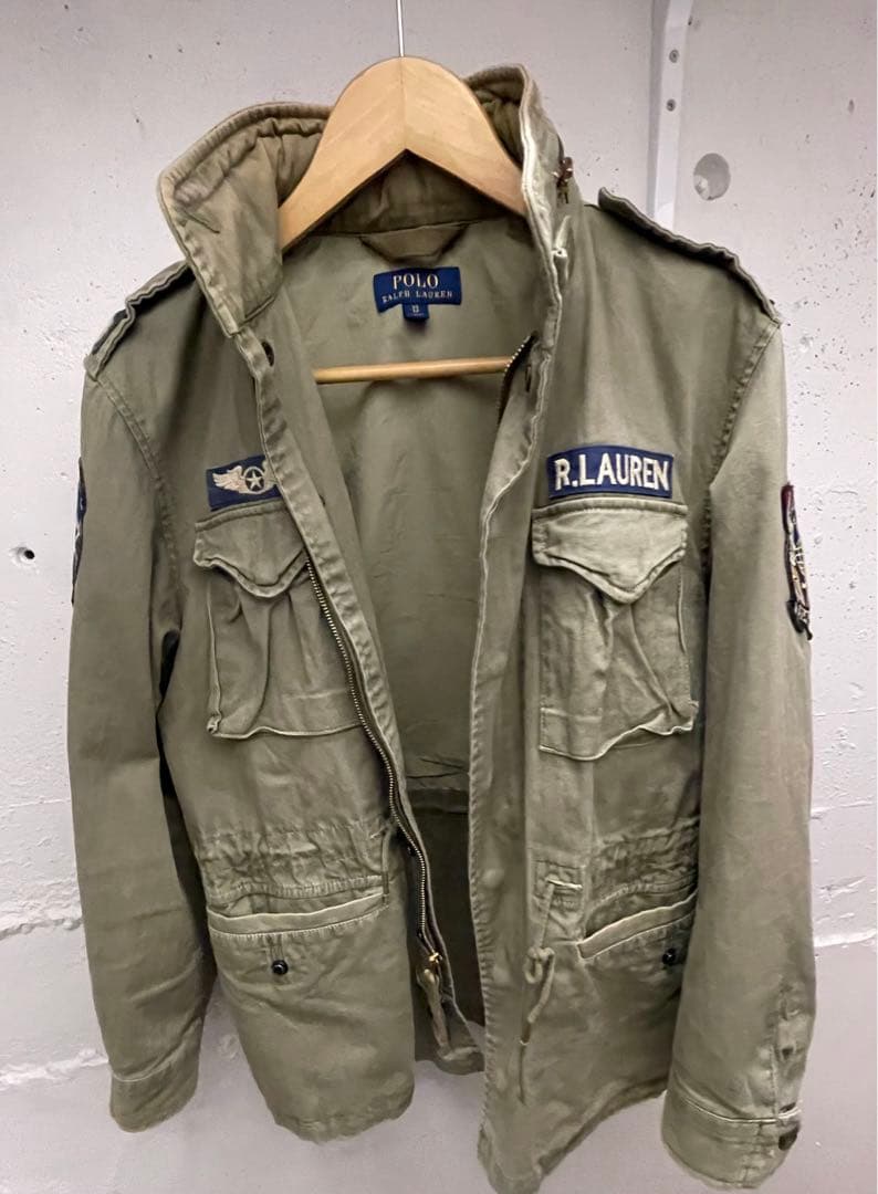 希少XS！名作 ポロ ラルフローレンM-65 フィールドジャケット ワッペン加工