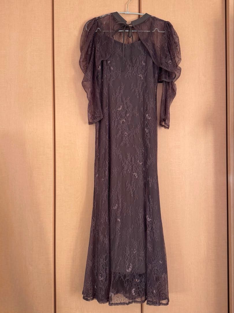 【美品】Dolly doll ボレロレイヤードレースドレス チャコール