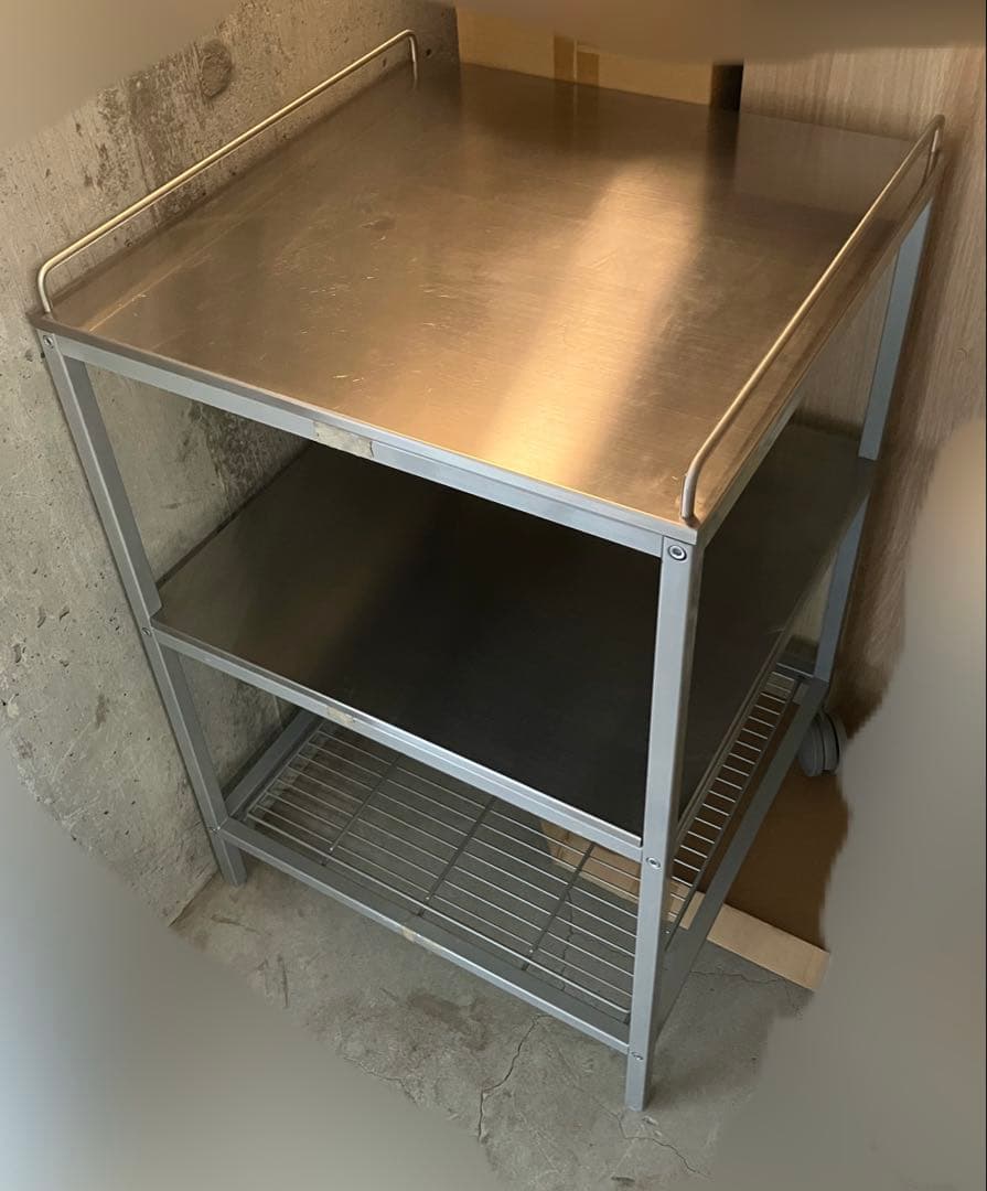 値下げ　希少 廃盤モデル　IKEA UDDEN ステンレスワゴン　キッチンワゴン