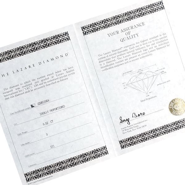 ラザール ダイヤモンド Pt ダイヤ ネックレス 0.52ct D SI1